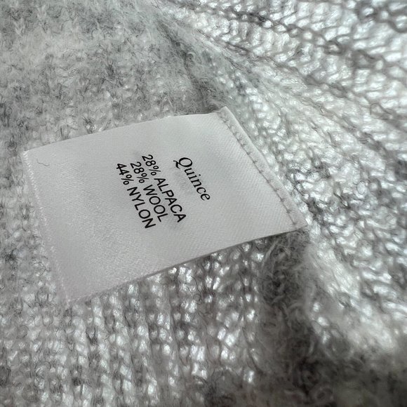 Quince Women's Heather Gray Baby Alpaca-Merino Wool Crew Pullover Sweater sz S - Picture 4 of 6